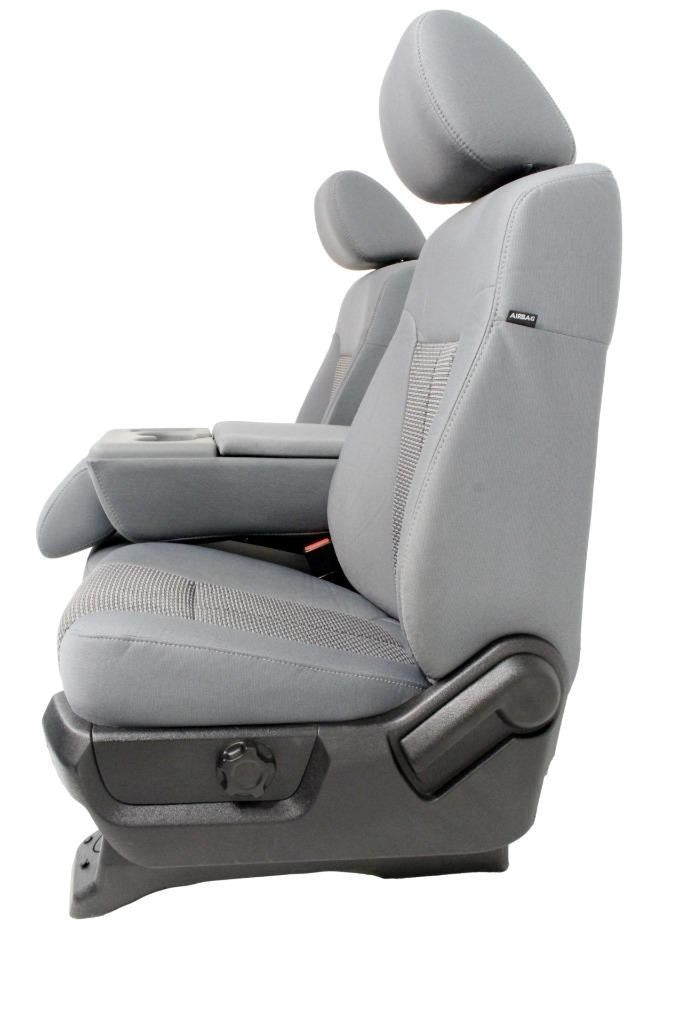 1999 - 2016 Ford Super Duty Front Seats, XL Steel Gray Cloth Bench w/ Jumpseat