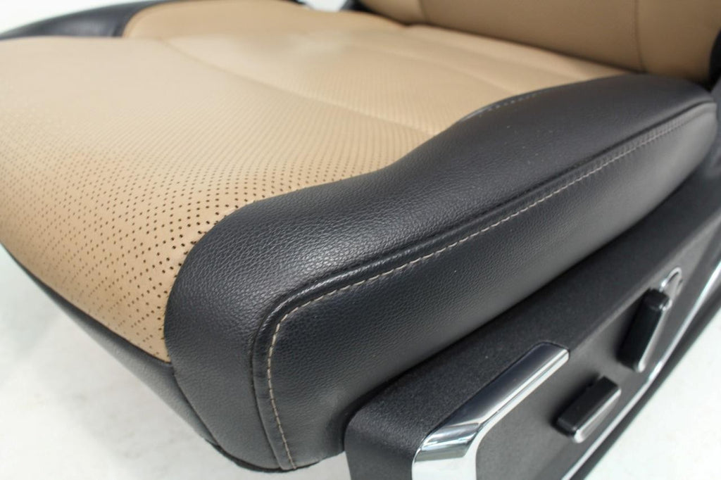 2021+ Ford F150 Super Duty Seats Set, Crew Cab Lariat Leather Baja Tan Heat Cool