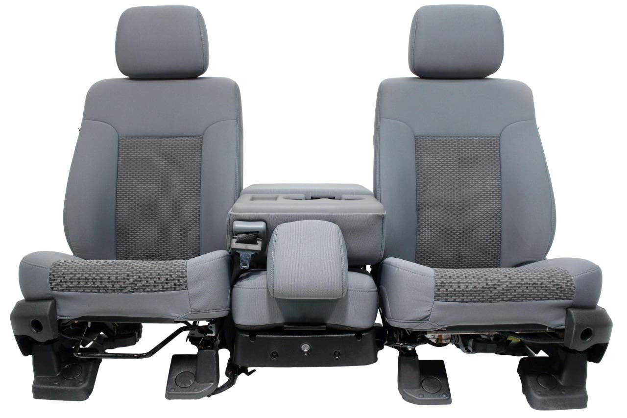 1999 - 2016 Ford Super Duty Front Seats, XLT Steel Gray Cloth Power w/ Jumpseat
