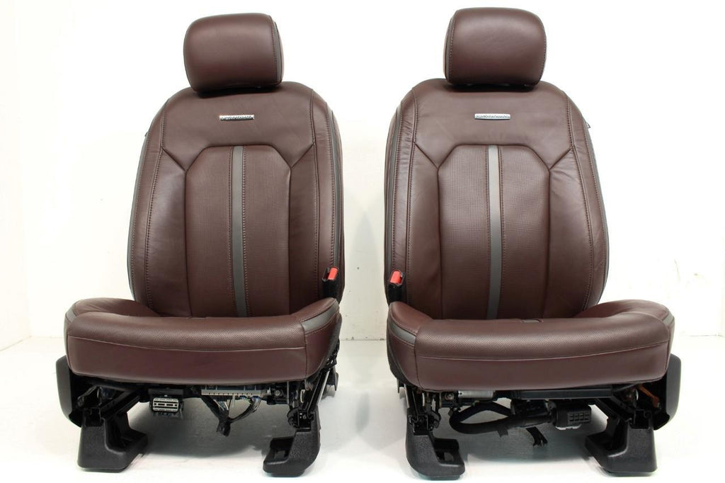 2015 - 2022 Ford F150 Super Duty Platinum Seats Set, Brunello Leather Heat Cool