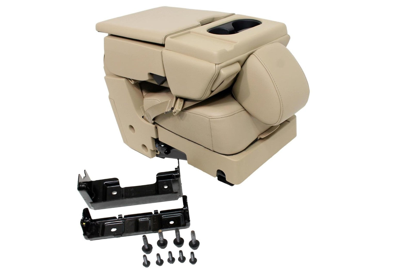 2015 - 2022 Ford F150 Super Duty Center Jumpseat, Camel Tan Leather w/ Brackets
