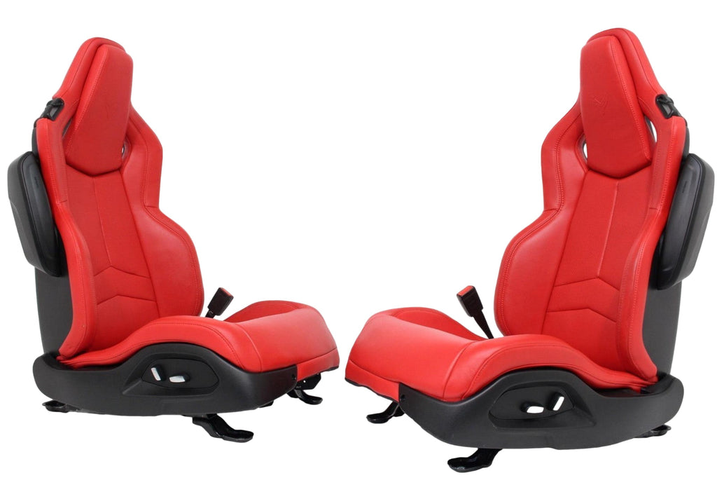 2020 - 2025 Chevy Corvette C8 Seats GT1 Adrenaline Red Leather 8-Way Power