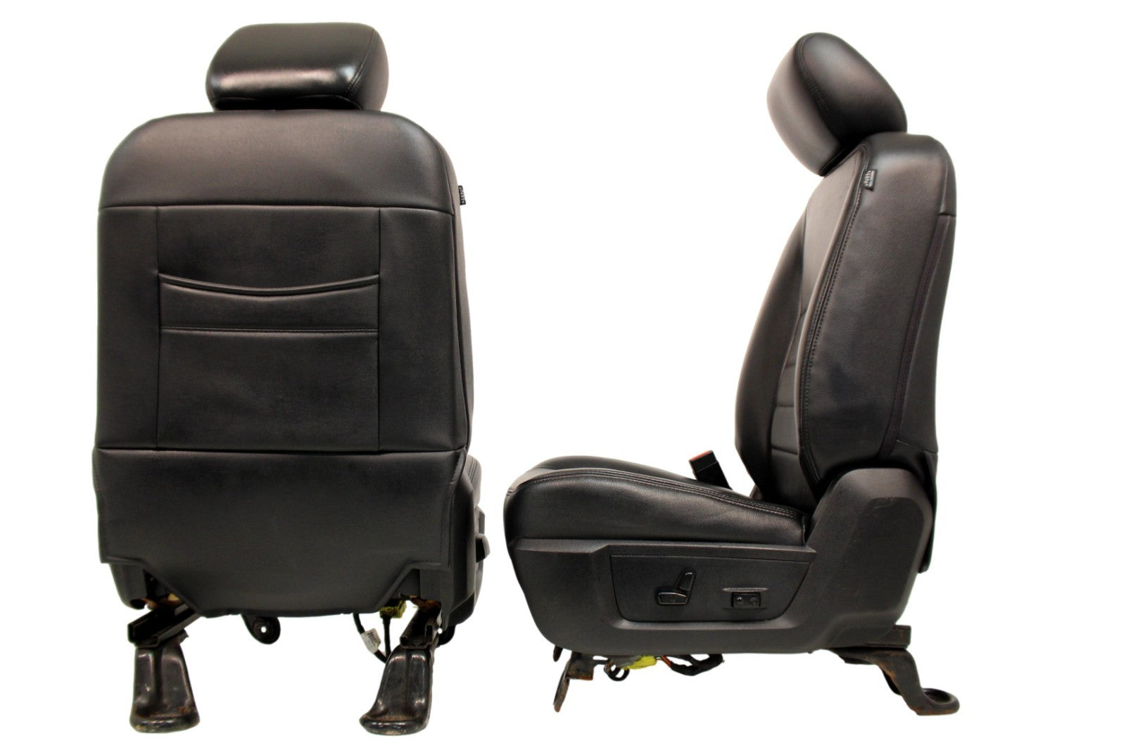 2002 - 2018 Dodge Ram Seats Set, Crew Cab Roadwire Black Leather w/ Power Driver