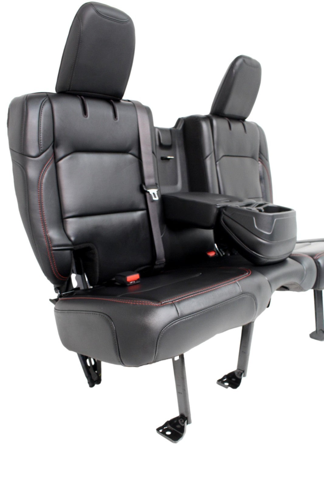 2018 - 2026 Jeep Wrangler Seats Set, JKU 4Dr Rubicon Black Nappa Leather w/ Red