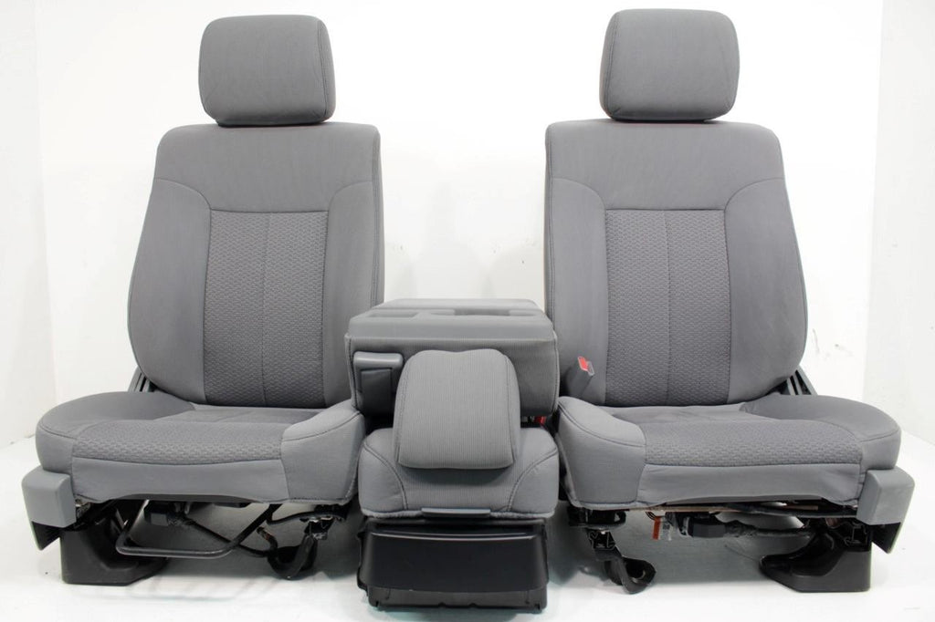 2009 - 2014 Ford F150 Front Seats w/ Jump Seat, XLT Gray Cloth w/ Power Driver