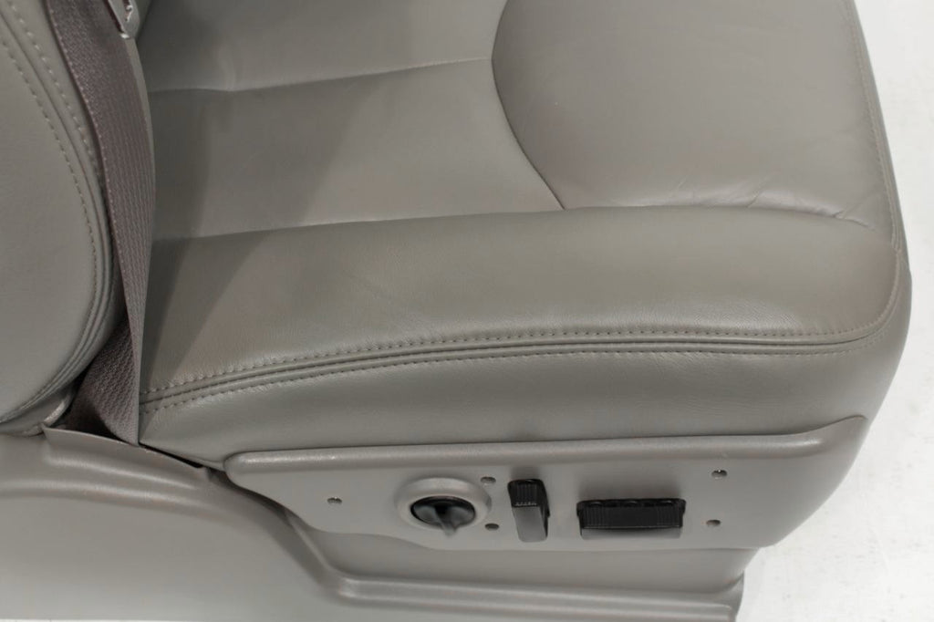 1999-2007 Sierra Silverado Heated Power Leather Seats Pewter Gray, 2-Way Lumbar