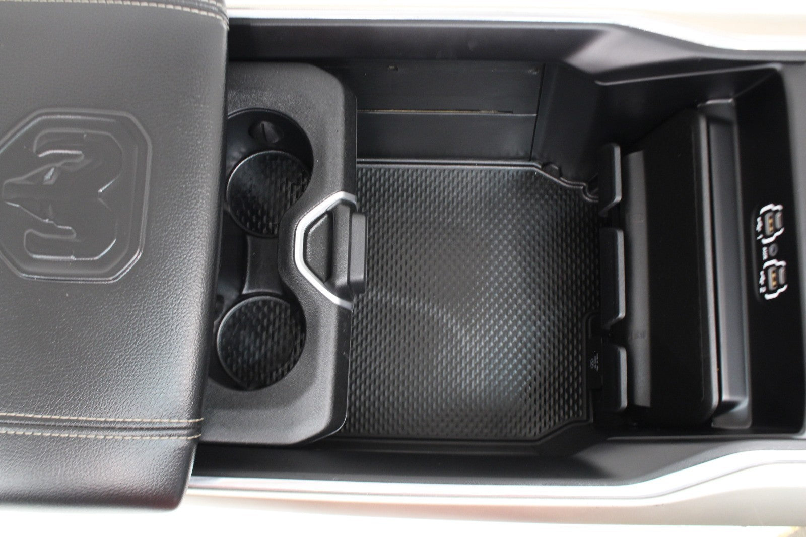 2019 - 2025 Dodge Ram 2500 3500 Center Console w/ Install Kit, Gold Trim & Wood