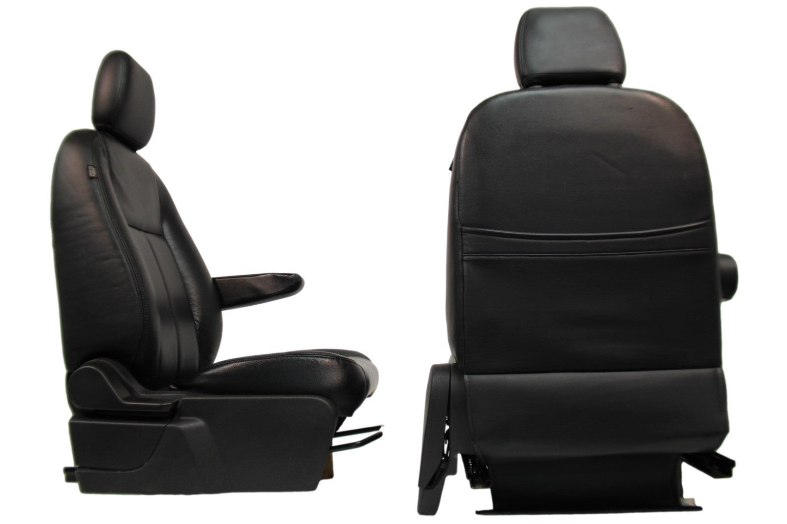 2015 - 2026 Ford Transit Front Seats, Black Leather w/ Heated Power Driver Seat