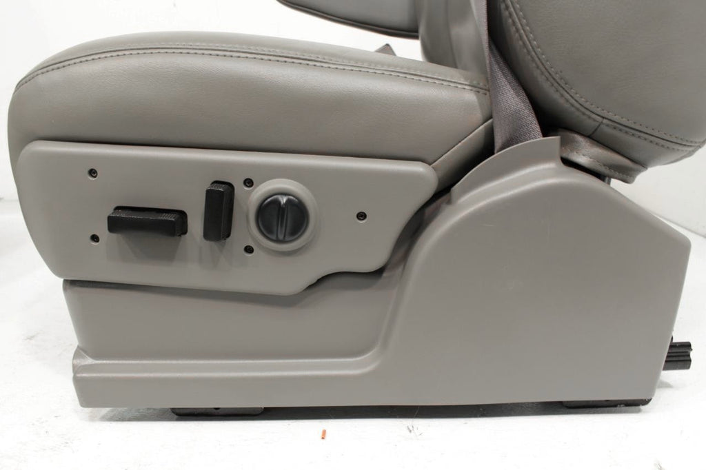 1999-2007 Sierra Silverado Heated Power Leather Seats Pewter Gray, 2-Way Lumbar