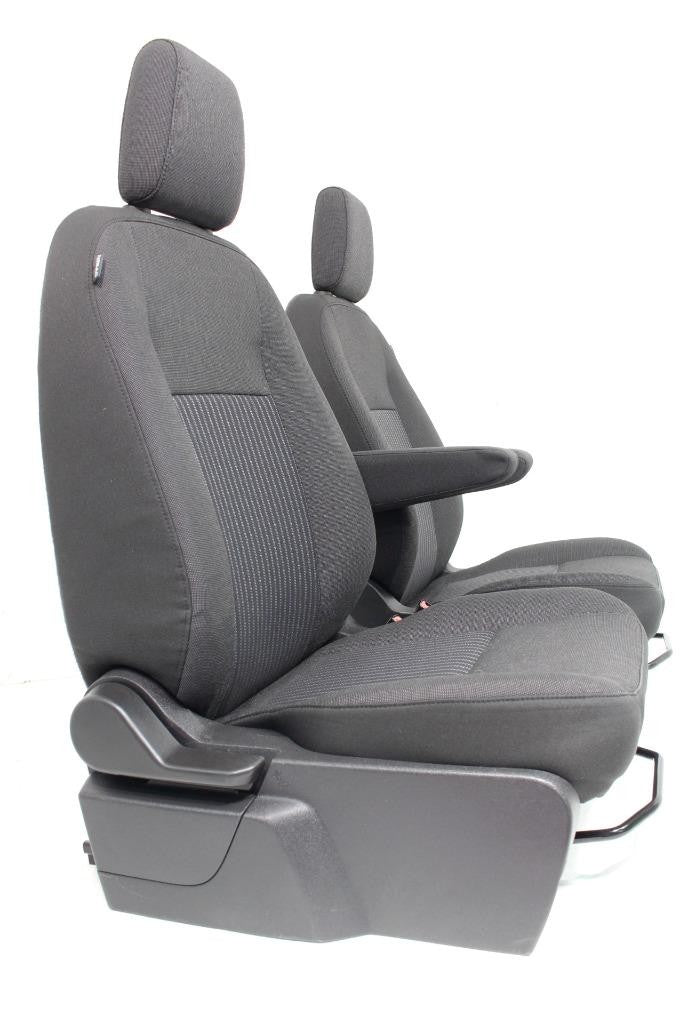 2015 - 2023 Ford Transit Black Cloth Front Bucket Seats with Armrests