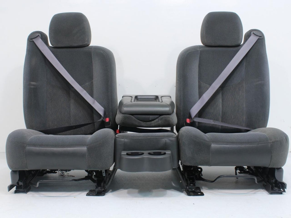 1999-2006 Sierra Silverado Front Seats, Dark Gray Cloth Split Bench w Jump Seat