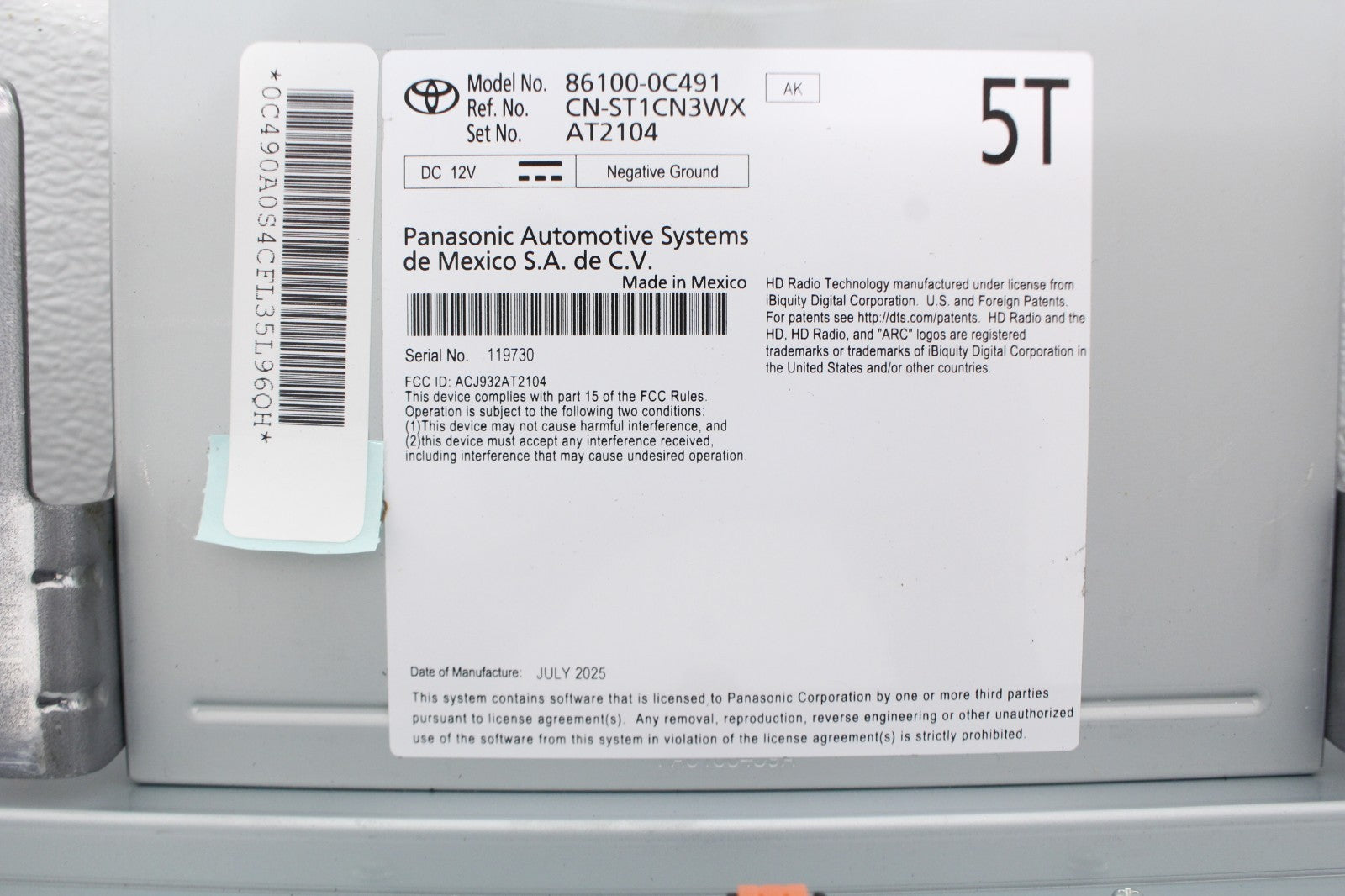 2022 - 2026 Toyota Tundra OEM 14" Head Unit Radio GPS Nav Screen 86100-0C491