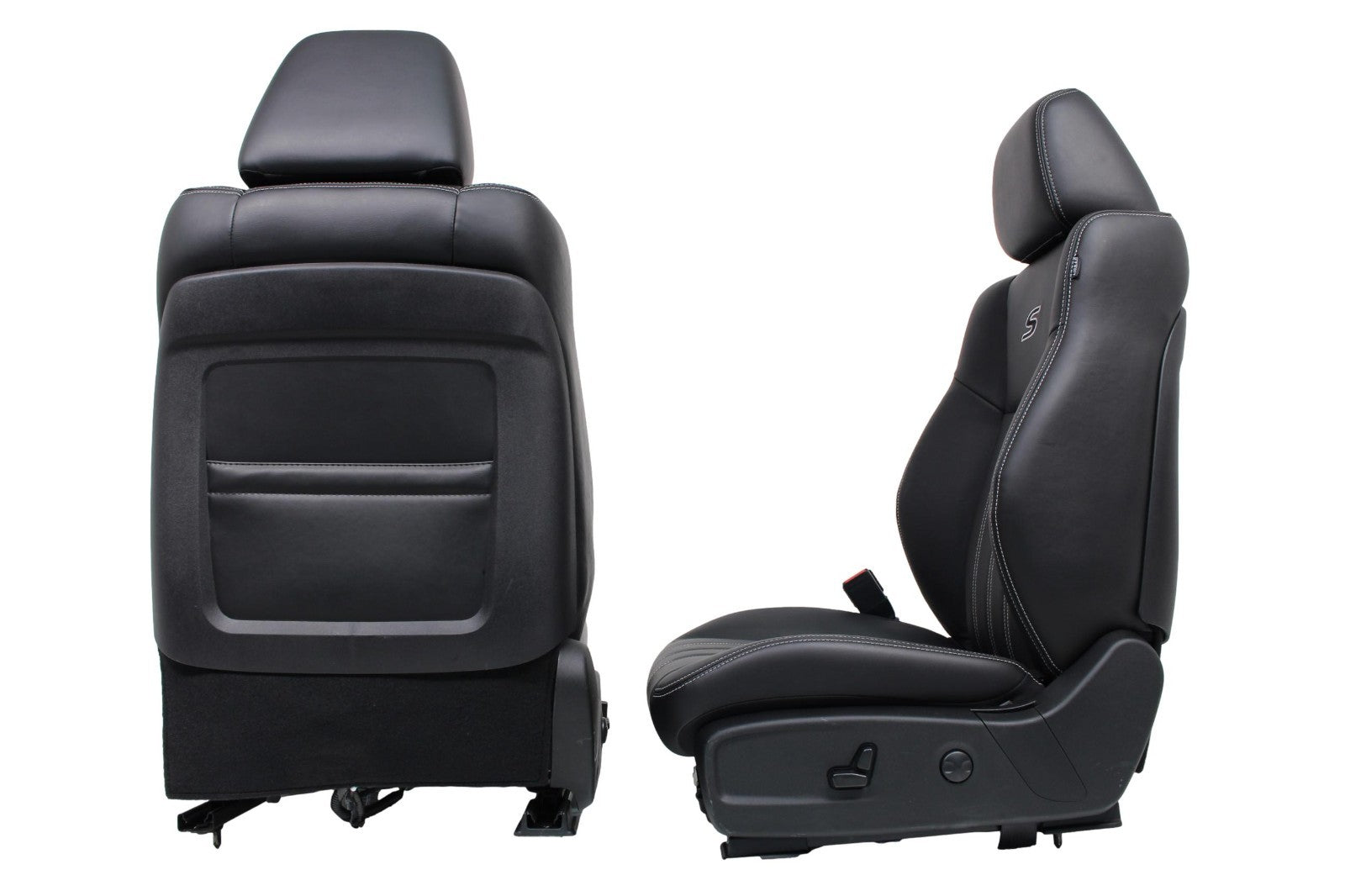 2011 - 2023 Chrysler 300 S Black Leather Front Seats, White Stitching, Heated