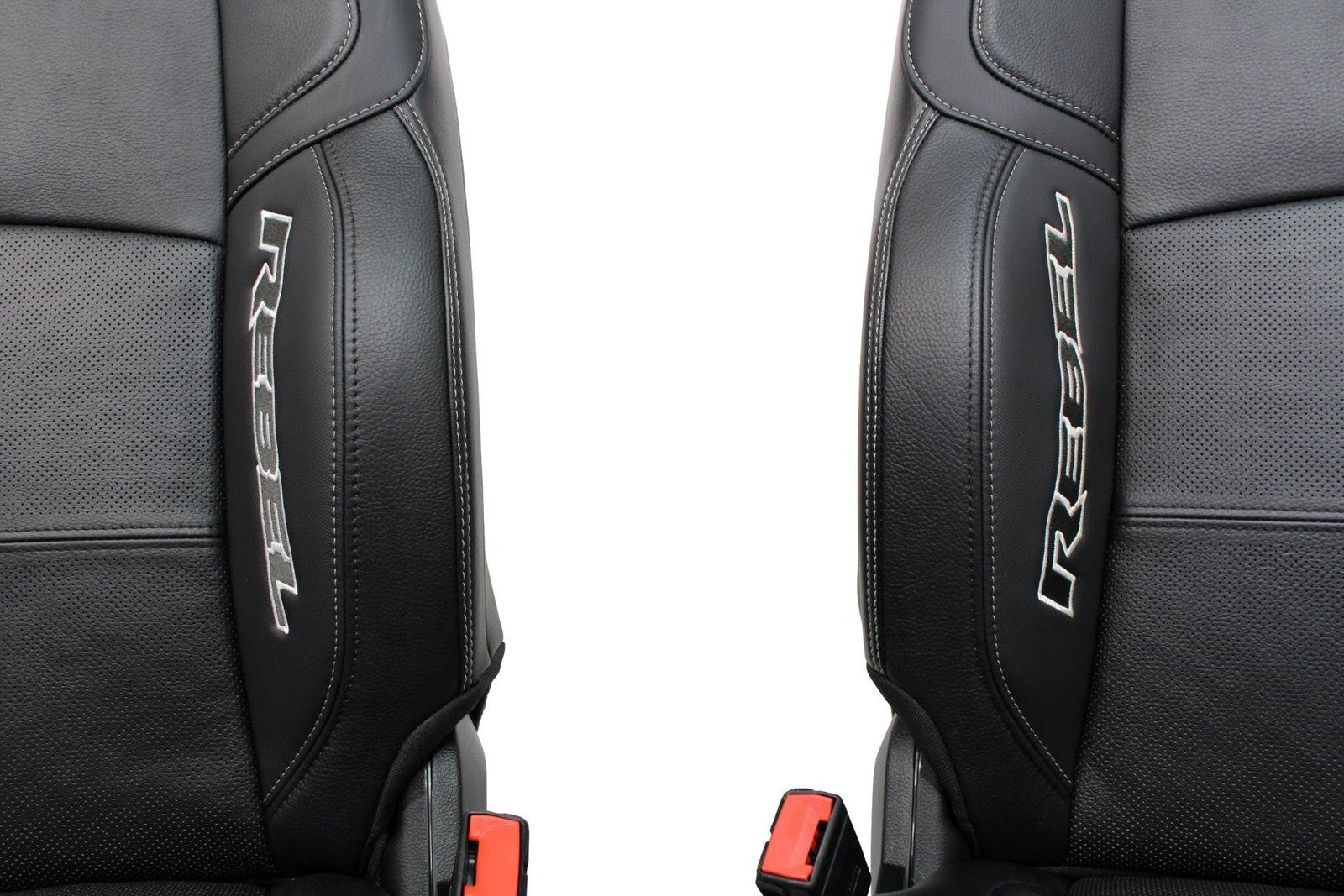 2009-2024 Dodge Ram Rebel Black Leather Heated & Cooled Front and Rear Seats