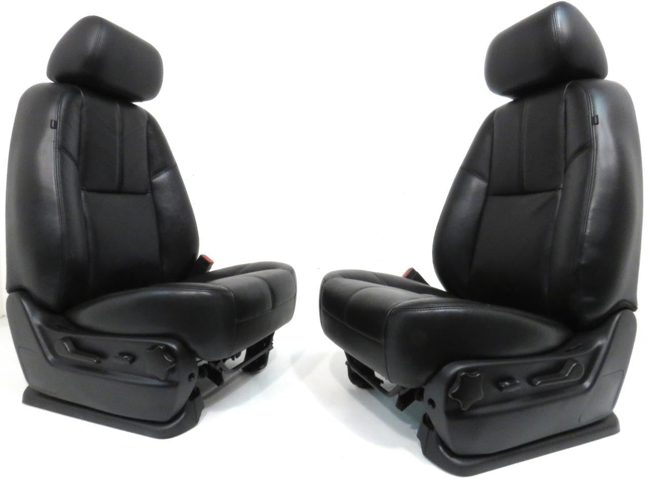 2007 - 2014 Sierra Silverado Front Seats, LT2 Black Leather, Heated & Powered