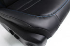 18-25 Jeep JL JLU Wrangler Seats, Black Nappa Leather w Rubicon Surf Blue Stitch