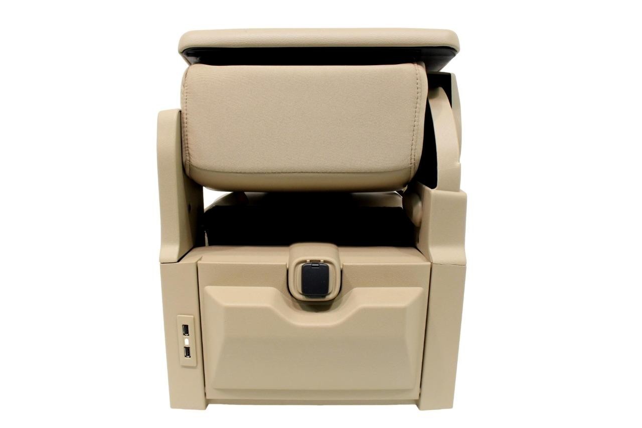 15-24 Ford F150 & Super Duty Jump Seat, Tan Leather w/ Dash Install Kit Brackets