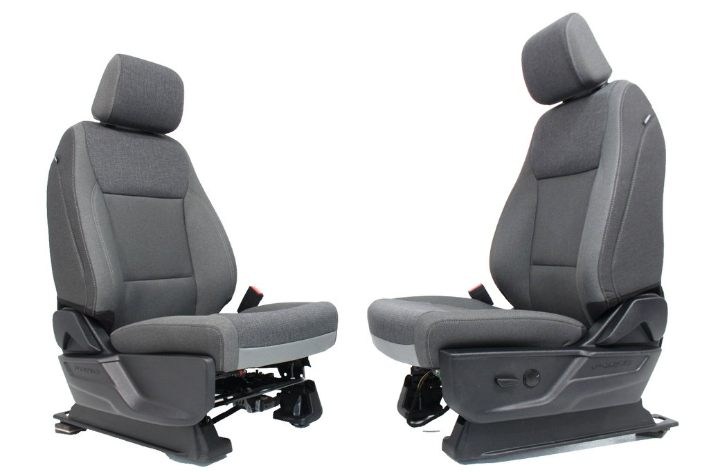 2021 - 2026 Ford F150 Super Duty Front Seats, XLT Gray Cloth 8-Way Power Driver