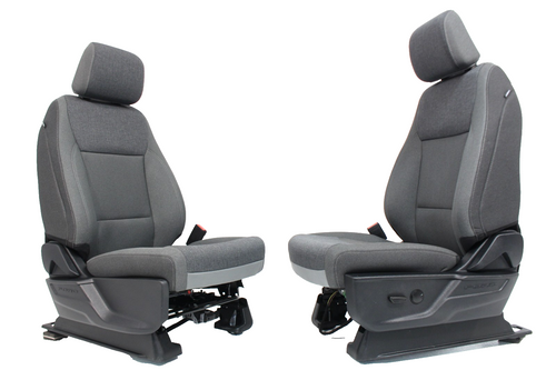 2021 - 2026 Ford F150 Super Duty Front Seats, XLT Gray Cloth 8-Way Power Driver