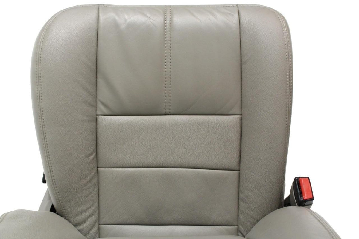2008-2010 Ford Super Duty Front Seats, Power Stone Gray Leather Lumbar OEM