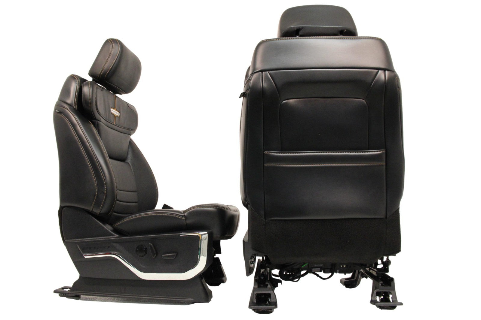 2023 + Ford Super Duty Platinum Front Seats, Black Leather Max Recline Massaging