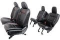 2018 - 2026 Jeep Wrangler Seats Set, JKU 4Dr Rubicon Black Nappa Leather w/ Red