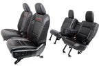 2018 - 2026 Jeep Wrangler Seats Set, JKU 4Dr Rubicon Black Nappa Leather w/ Red