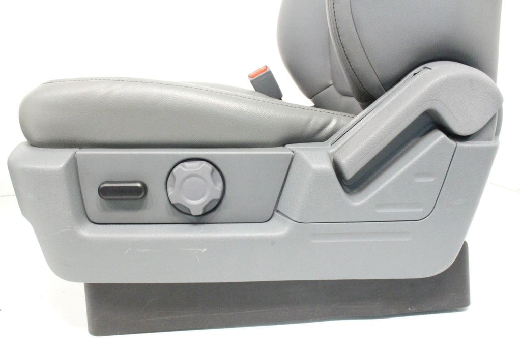 2009 - 2014 Ford F150 Front Seats, XLT Steel Gray Leather w/ Power Driver Seat