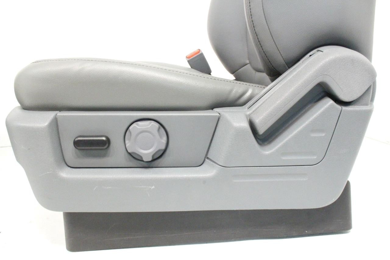 2009 - 2014 Ford F150 Front Seats, XLT Steel Gray Leather w/ Power Driver Seat