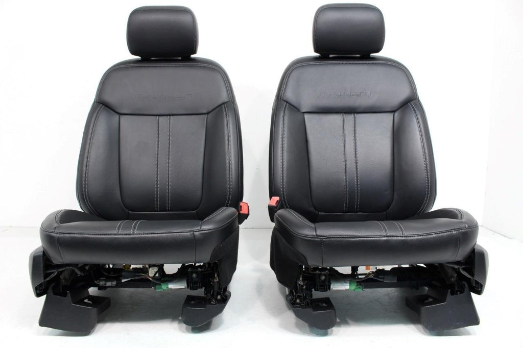 2019 - 2023 Ford Ranger Seat Set, Lariat Heated Black Leather Front & Rear OEM