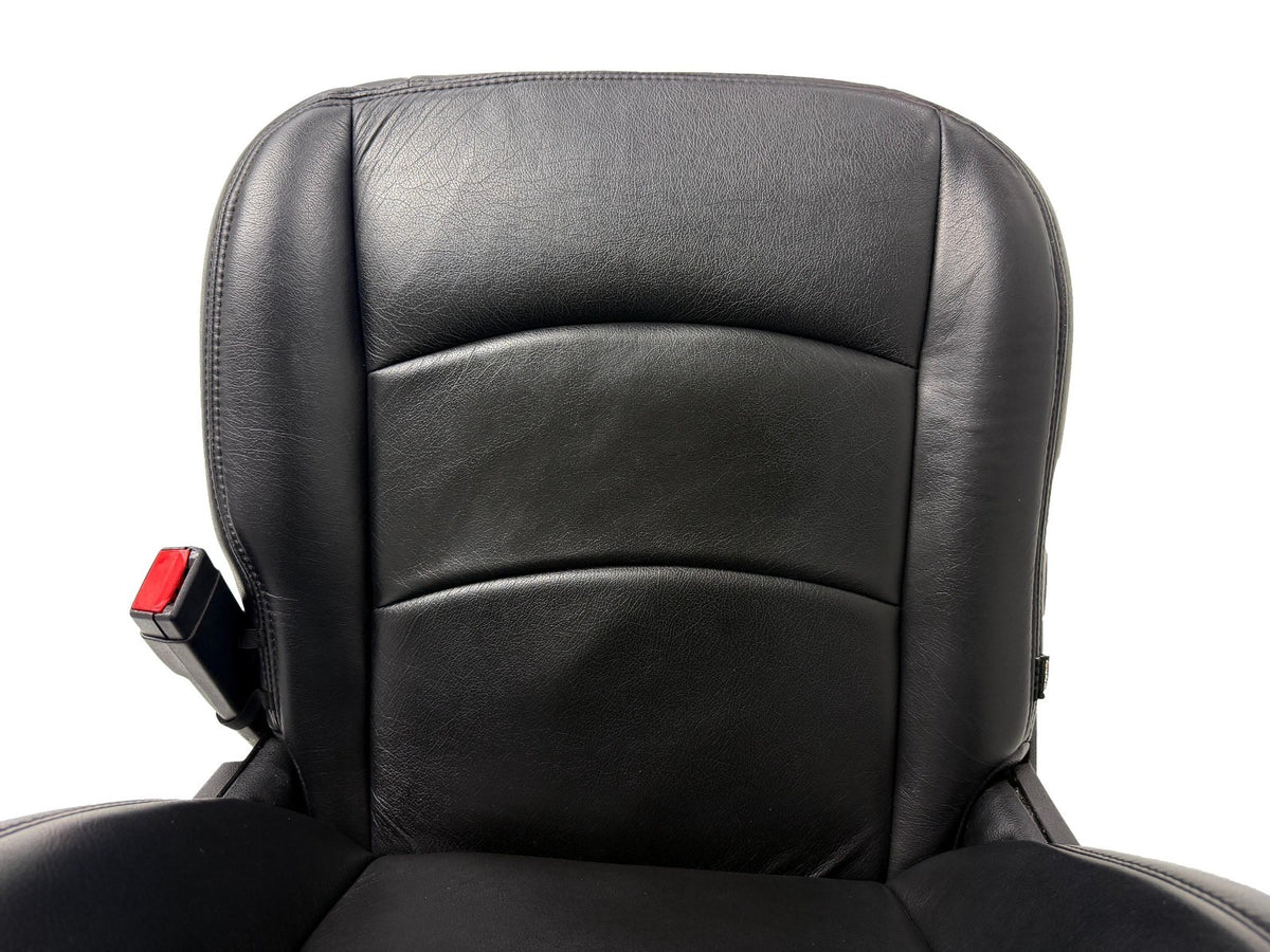 2002 - 2018 Dodge Ram Seats Set, Crew Cab Katzkin Black Leather Powered Heated