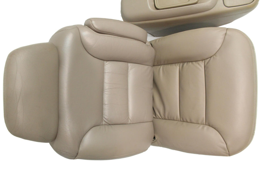 1995-2000 Chevy Front Seats & Console, Neutral Tan Power Leather, GMT400 C/K