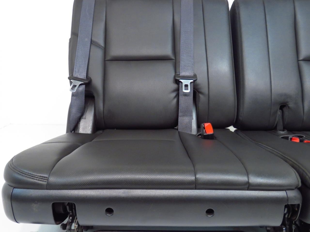 2007 - 2014 Escalade Chevy Suburban Tahoe Third Row Seat LTZ Black Leather Pair