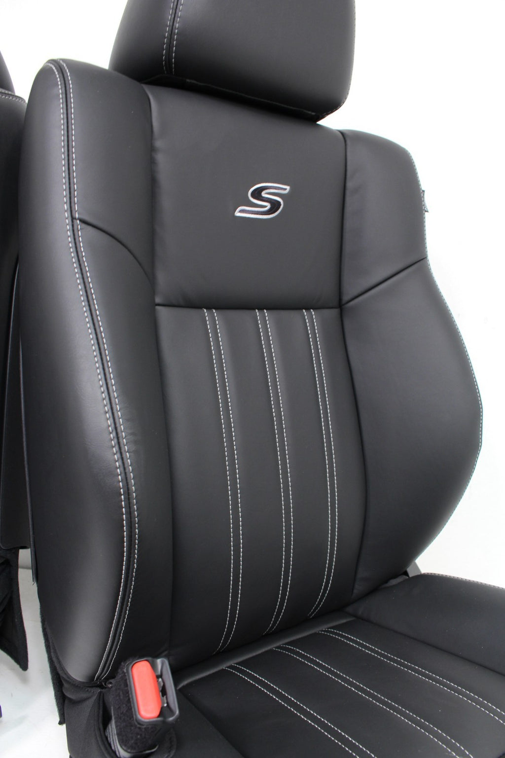 2011 - 2023 Chrysler 300 S Black Leather Front Seats, White Stitching, Heated