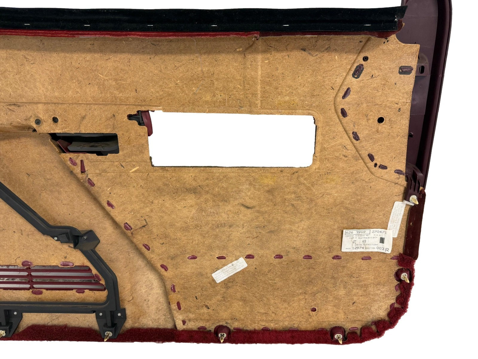 88-94 Chevy GMC Silverado Suburban C/K OBS Front Door Panels, Garnet Red MINT