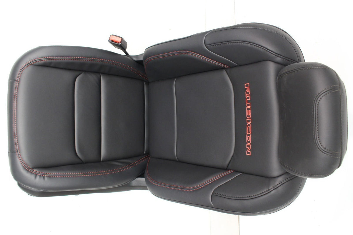 Jeep JLU 4-Dr Wrangler Seats Set, Rubicon Black Nappa Leather Powered Red Stitch