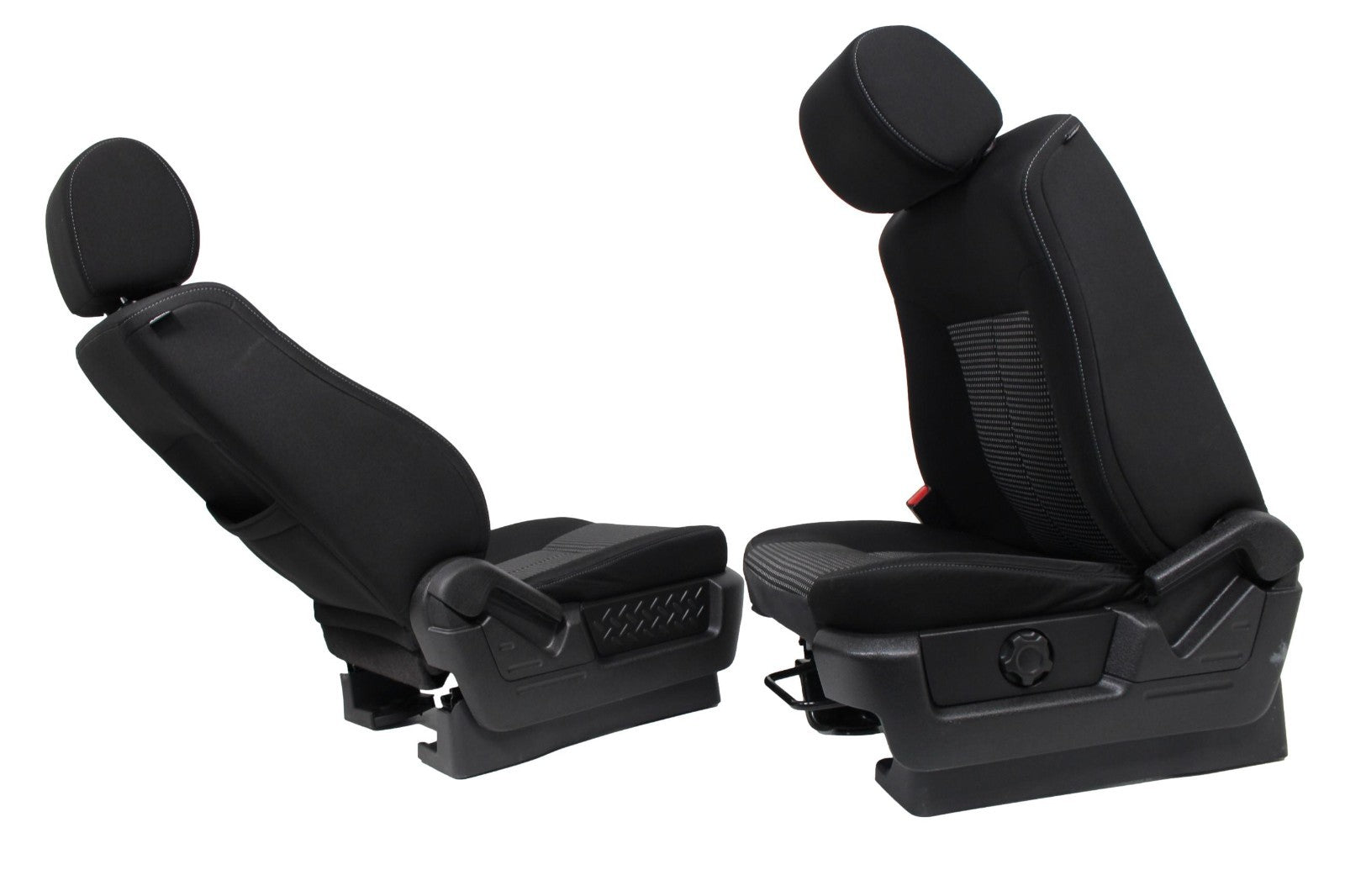 2009 - 2014 Ford F150 Front Seats, XL Black Gray Two-Tone Cloth, w/ Lumbar