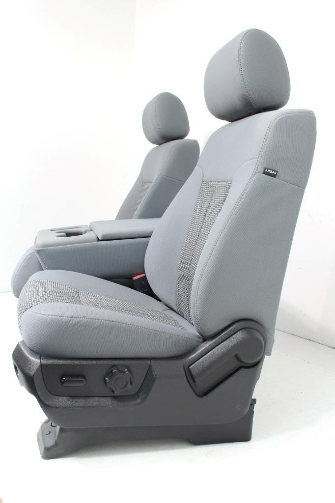 1999 - 2016 Ford Super Duty Front Seats, XLT Steel Gray Cloth Power w/ Jumpseat