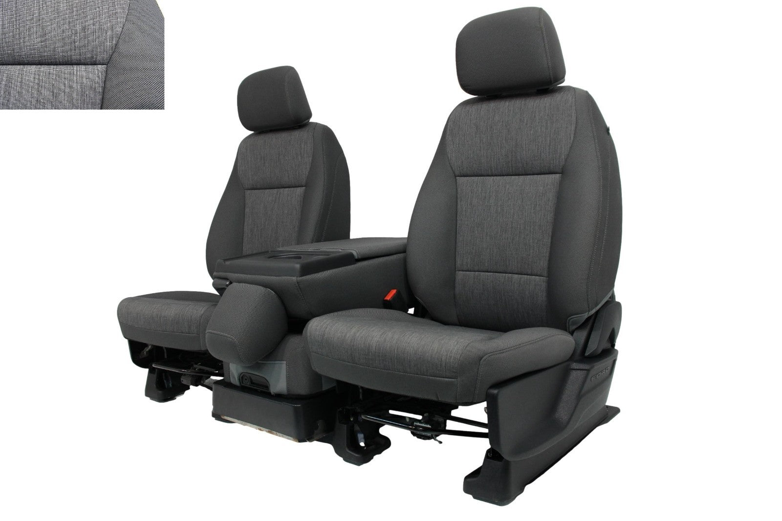 2021 - 2026 Ford F150 Front Seats, XL Slate Gray Cloth Manual Gray w/ Jumpseat