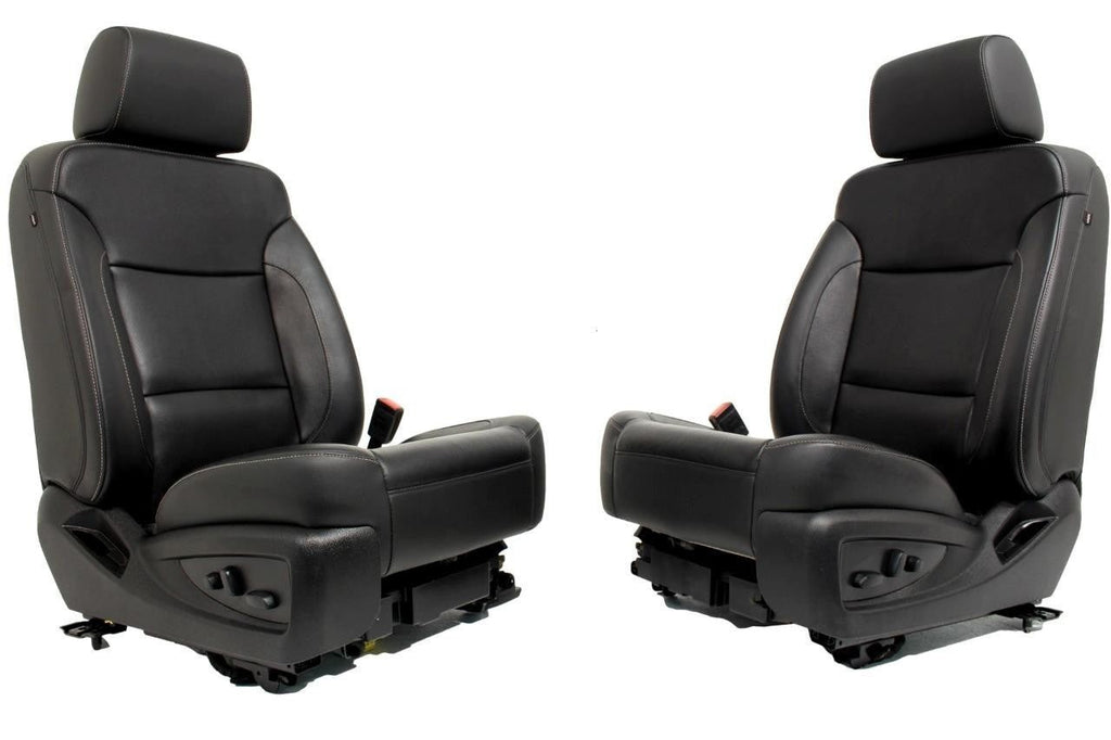 2014-2019 Sierra Chevy Silverado Front Seats, LTZ Black Leather, Heated Cooled