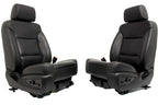 2014-2019 Sierra Chevy Silverado Front Seats, LTZ Black Leather, Heated Cooled