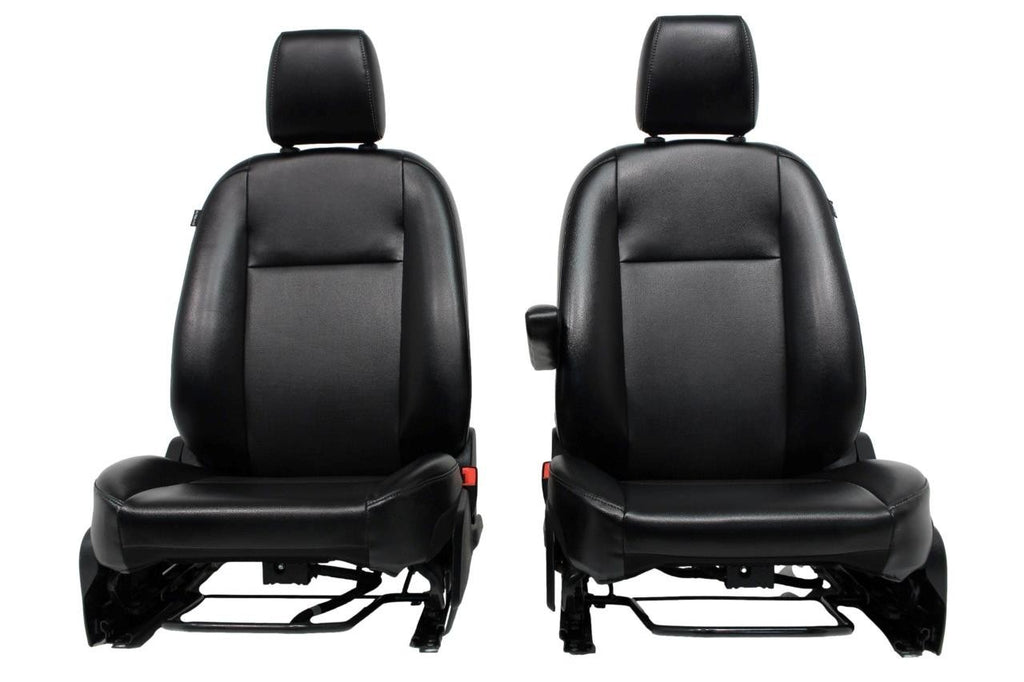 2015 - 12021 Ford Transit 150 250 350 Van Vinyl Front Bucket Seats Black Armrest