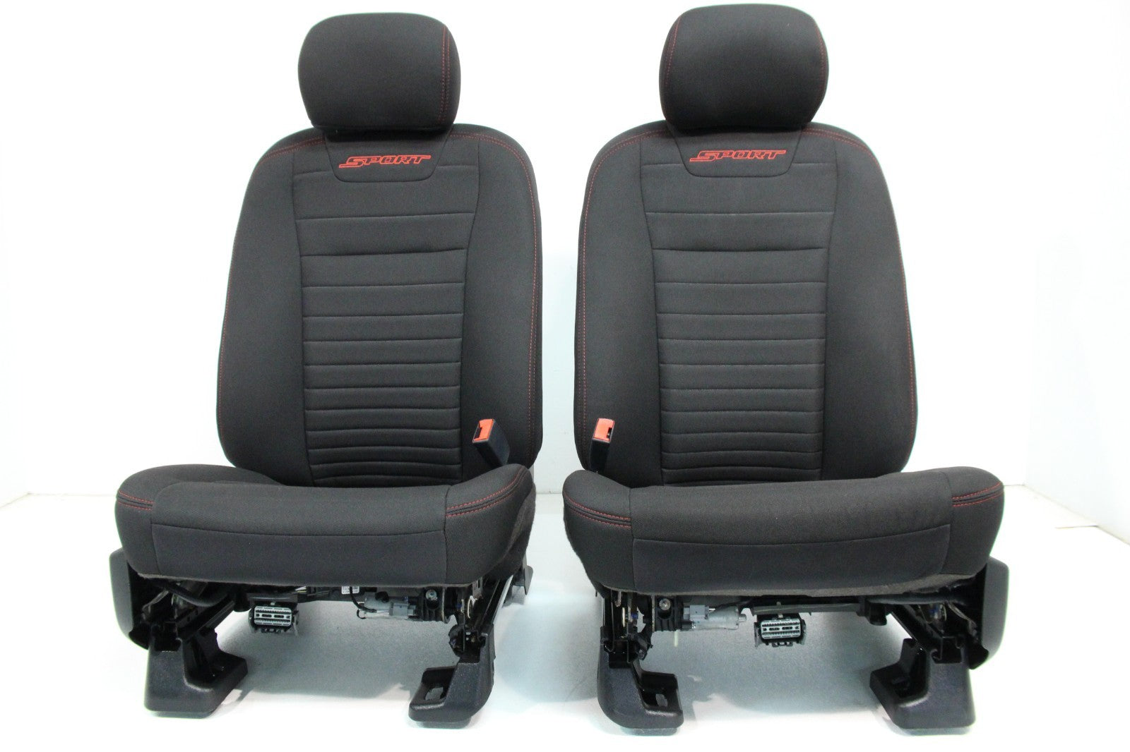 2015 - 2022 Ford F150 Super Duty Seats Set Ext Cab, XLT Sport Black Cloth Power