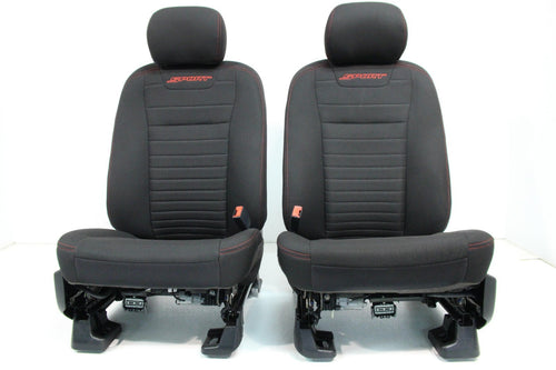 2015 - 2022 Ford F150 Super Duty Seats Set Ext Cab, XLT Sport Black Cloth Power