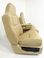 2008 - 2010 Ford Super Duty Front Seats w/ Jump, Lariat Tan Leather Heated Power