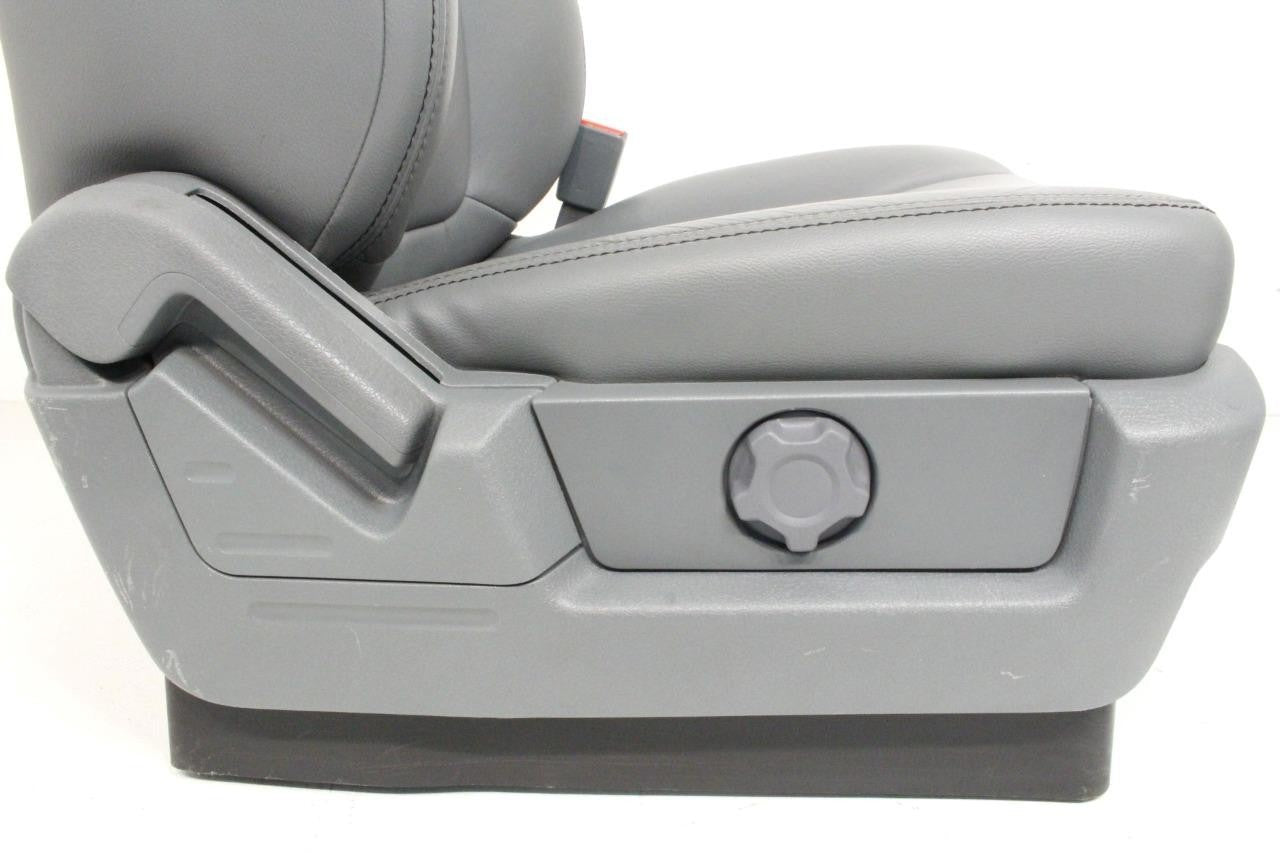 2009 - 2014 Ford F150 Front Seats, XLT Steel Gray Leather w/ Power Driver Seat