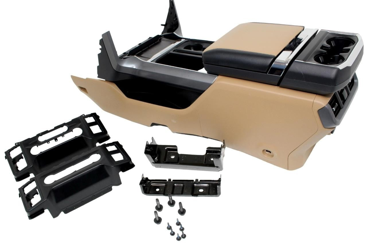 2021 - 2025 FORD F150 Center Console & Install Kit, Tan w Work Station Armrest