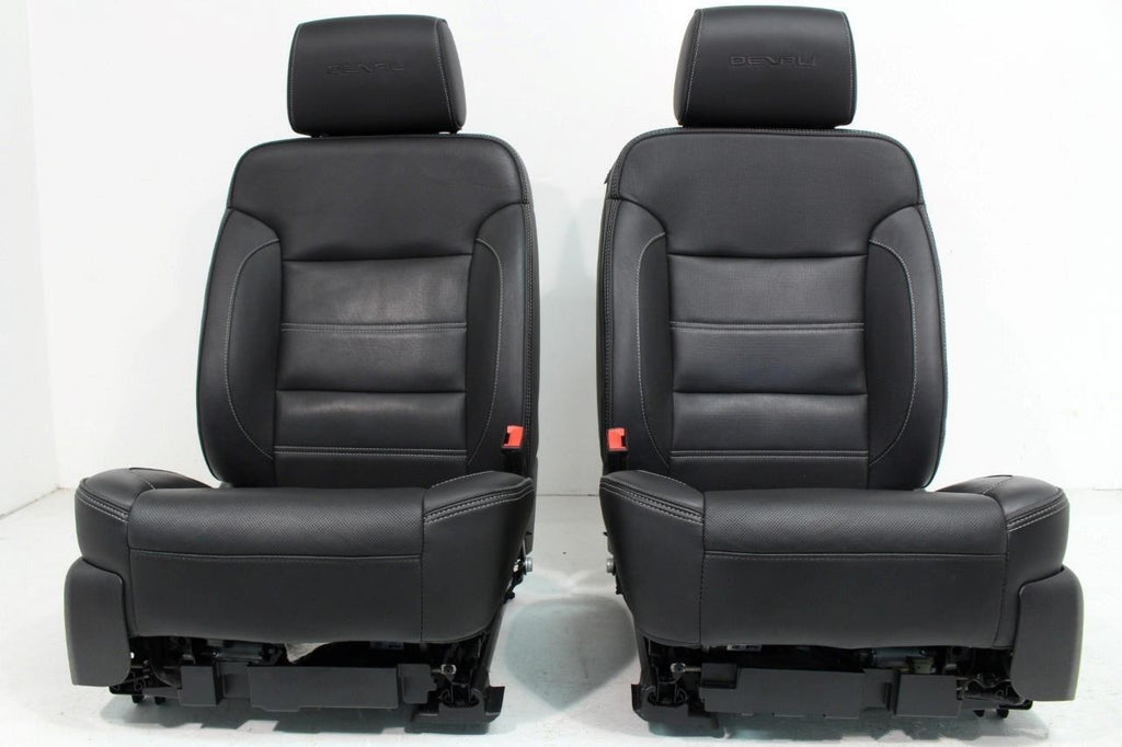 2018-2020 GMC Yukon Denali Front Seats, OEM Black Leather Heated Ventilated Cool