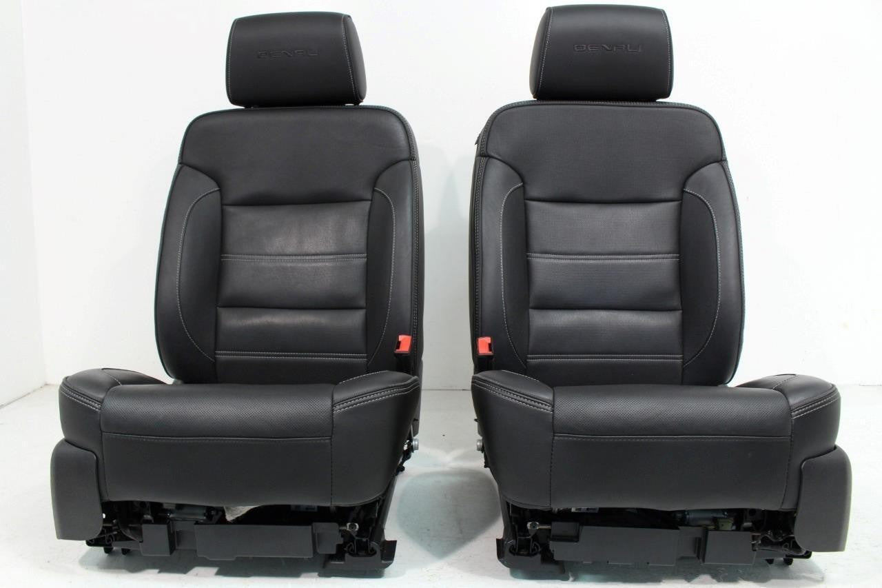 2018-2020 GMC Yukon Denali Front Seats, OEM Black Leather Heated Ventilated Cool