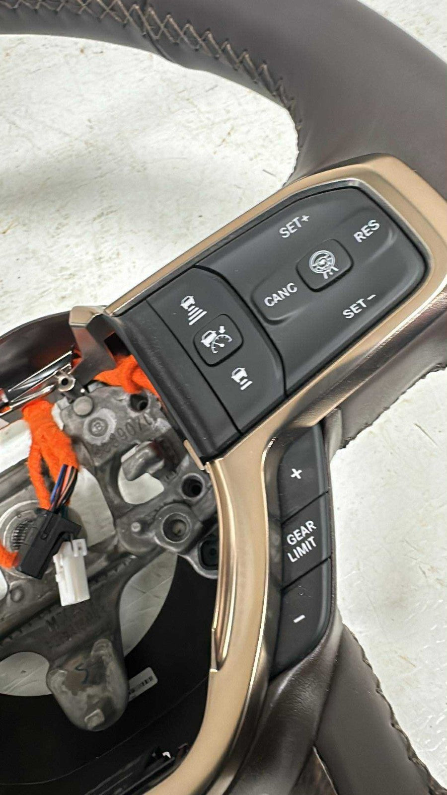 2019 - 2026 Ram 1500 Longhorn Steering Wheel, Bison Brown w/ Woodgrain 0 Miles